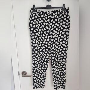 Kate Spade Black and White Heart Patterned Pants